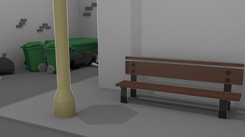 Homeless scenary low poly preview image